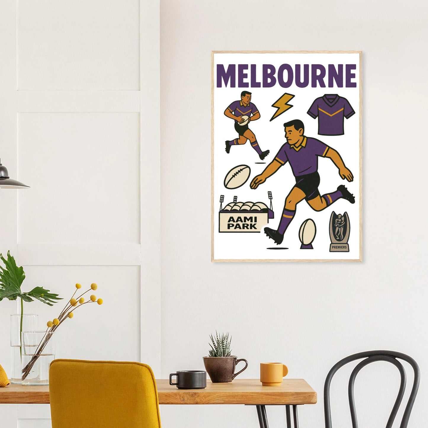 Melbourne - Rugby League Framed Wall Art - VFtees