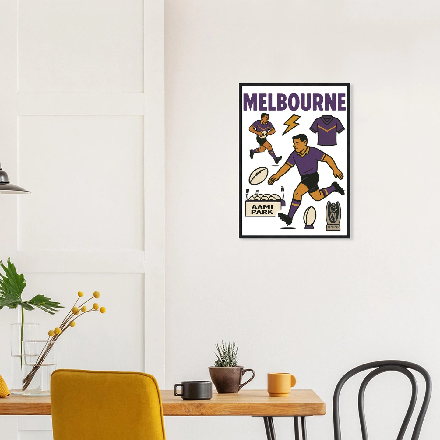 Melbourne - Rugby League Framed Wall Art - VFtees