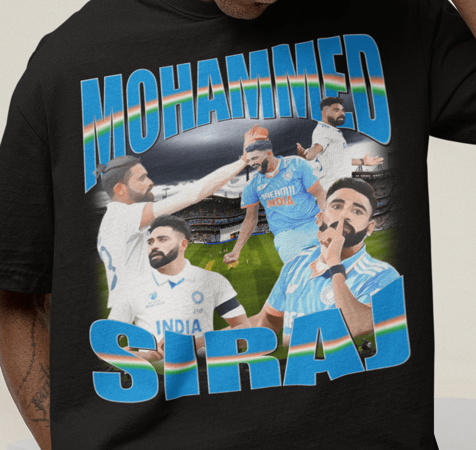 Mohammed Siraj Indian Cricket Graphic Tee - VFtees