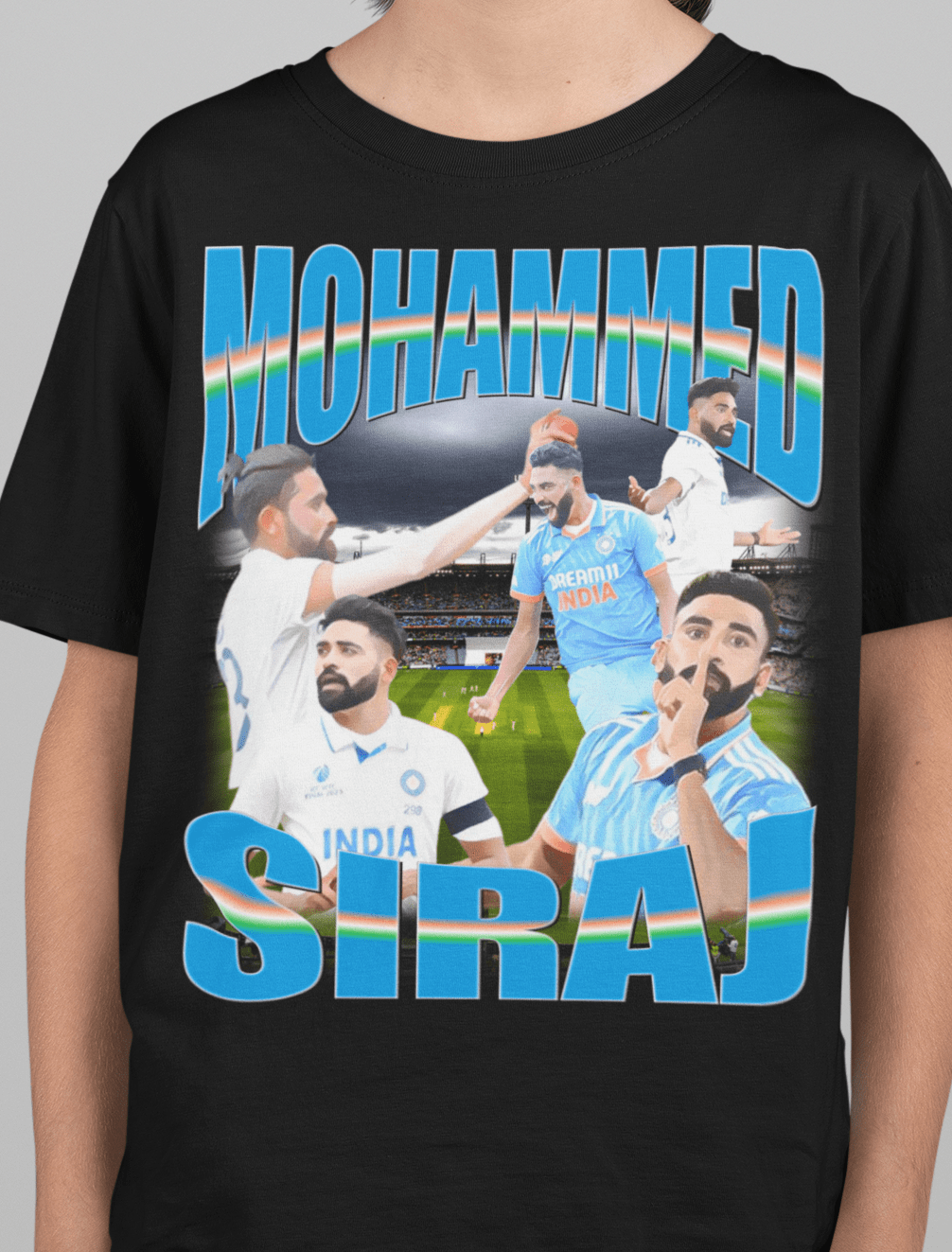 Mohammed Siraj Indian Cricket Graphic Tee (Kids) - VFtees