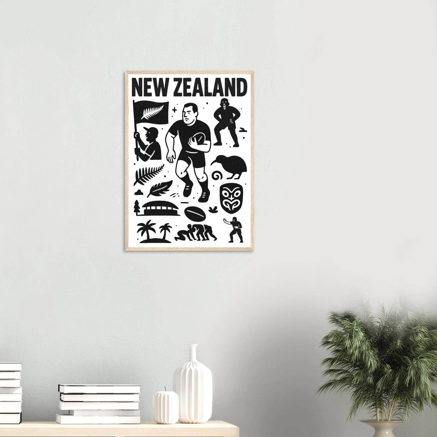 New Zealand Rugby Black Jersey Framed Art - VFtees