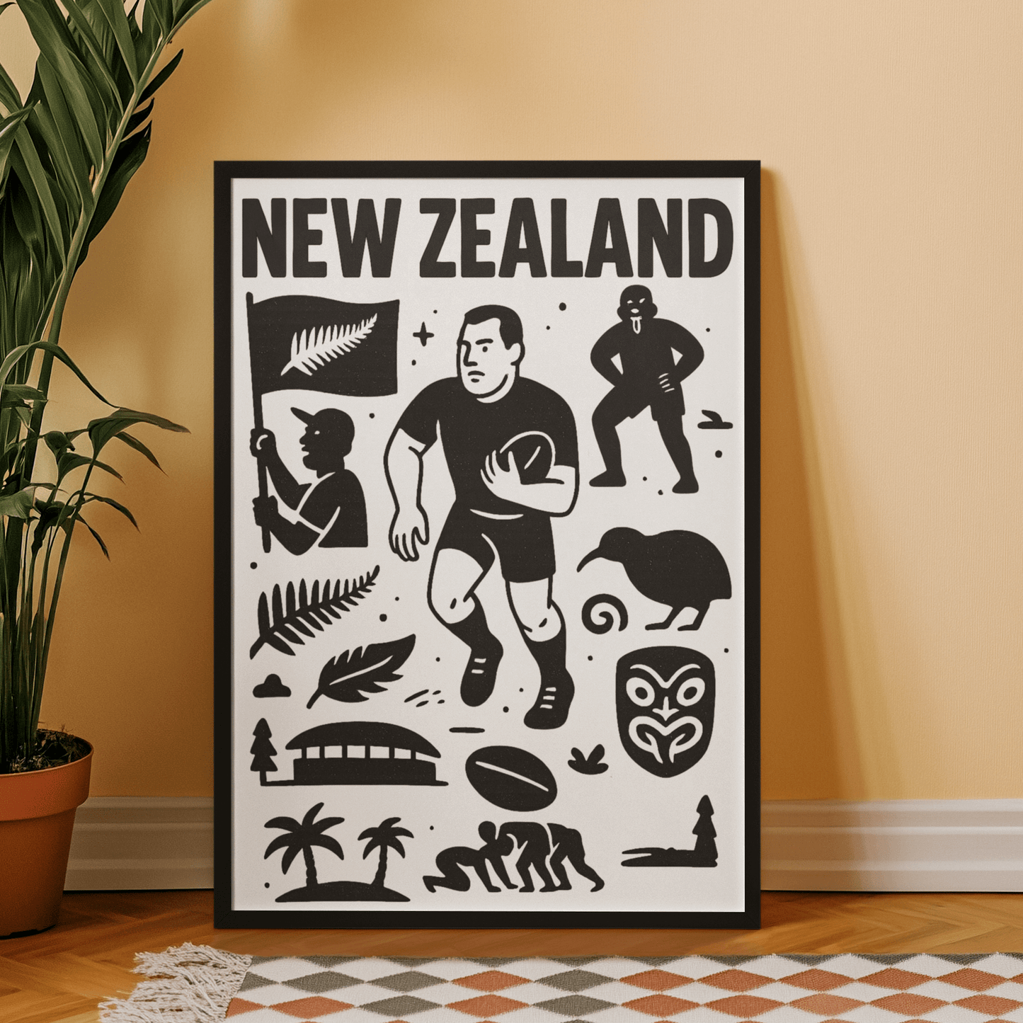 New Zealand Rugby Black Jersey Framed Art - VFtees