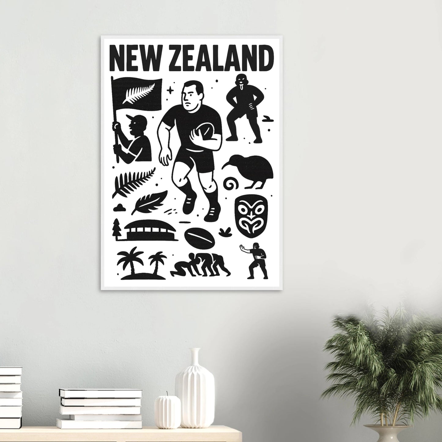 New Zealand Rugby Black Jersey Framed Art - VFtees