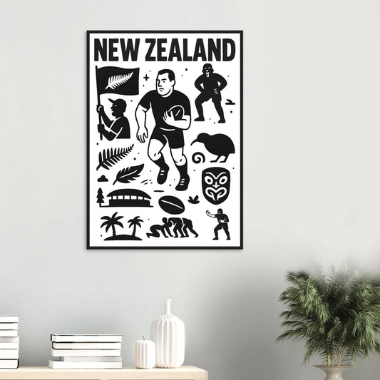 New Zealand Rugby Black Jersey Framed Art - VFtees