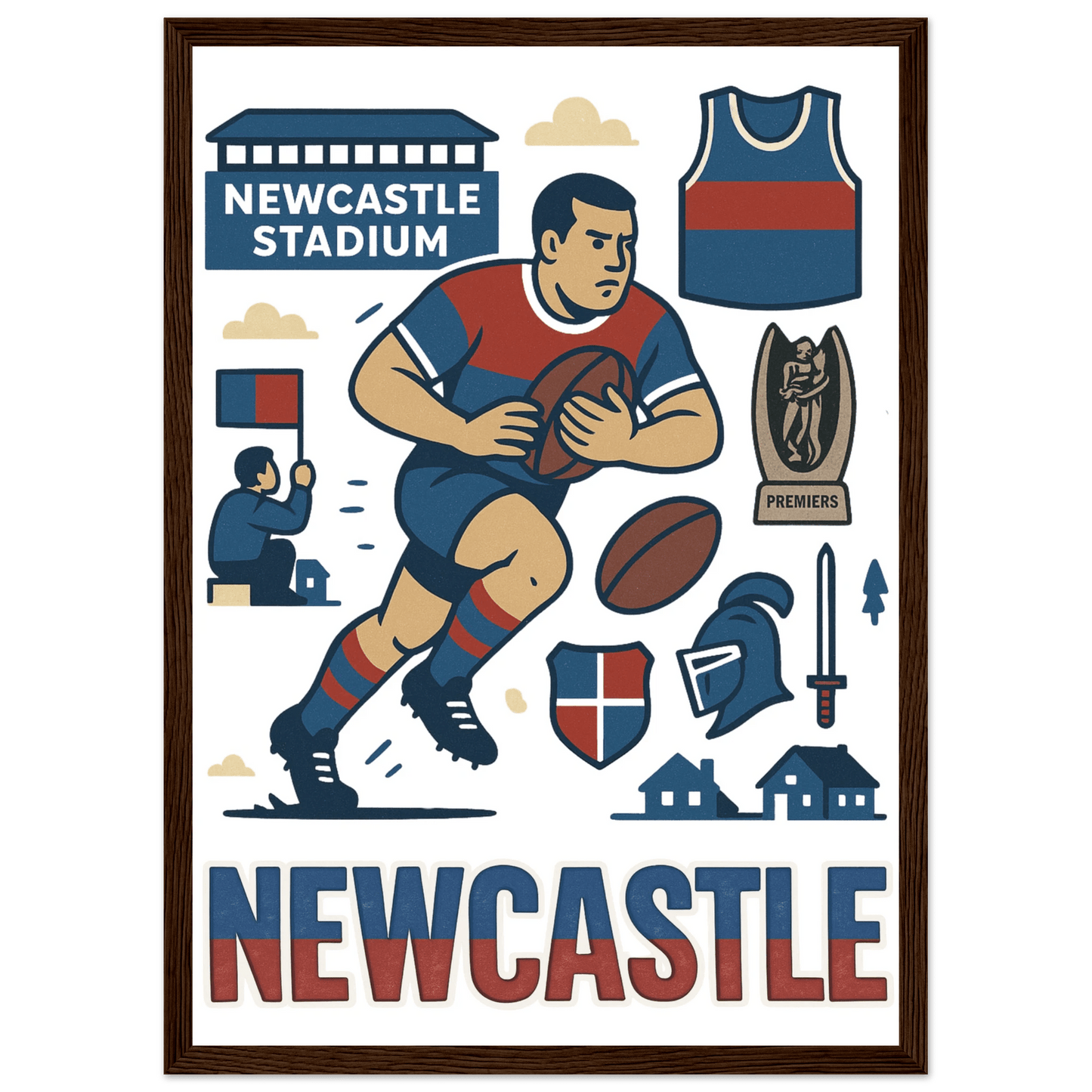 Newcastle - Framed Wall Art - VFtees