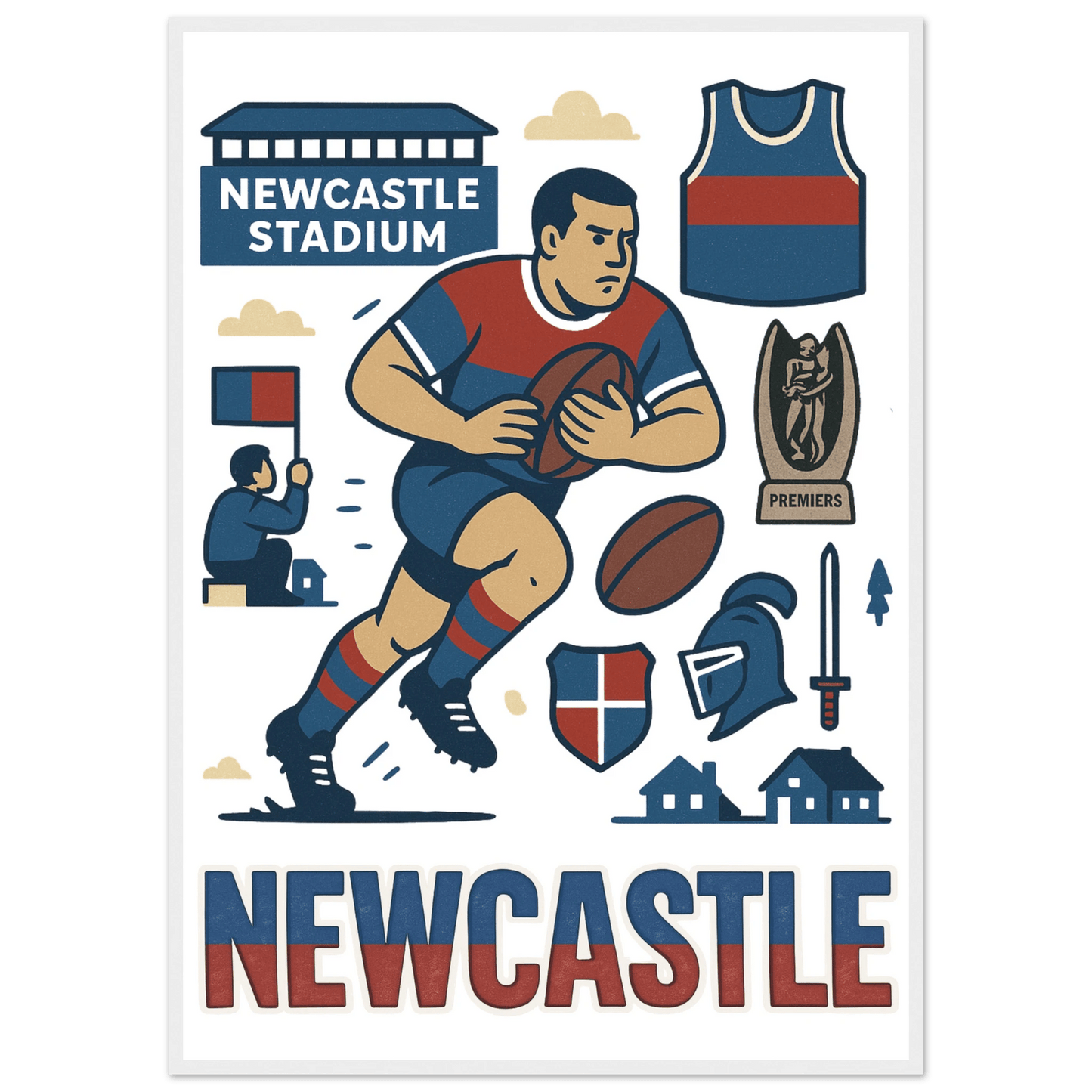 Newcastle - Framed Wall Art - VFtees