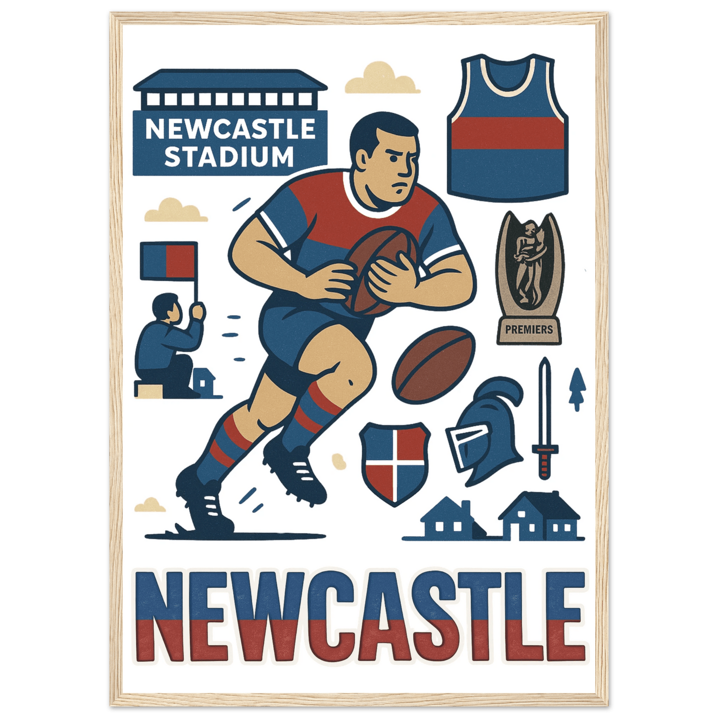 Newcastle - Framed Wall Art - VFtees