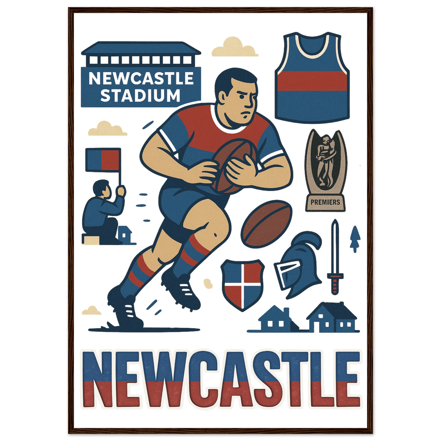 Newcastle - Framed Wall Art - VFtees