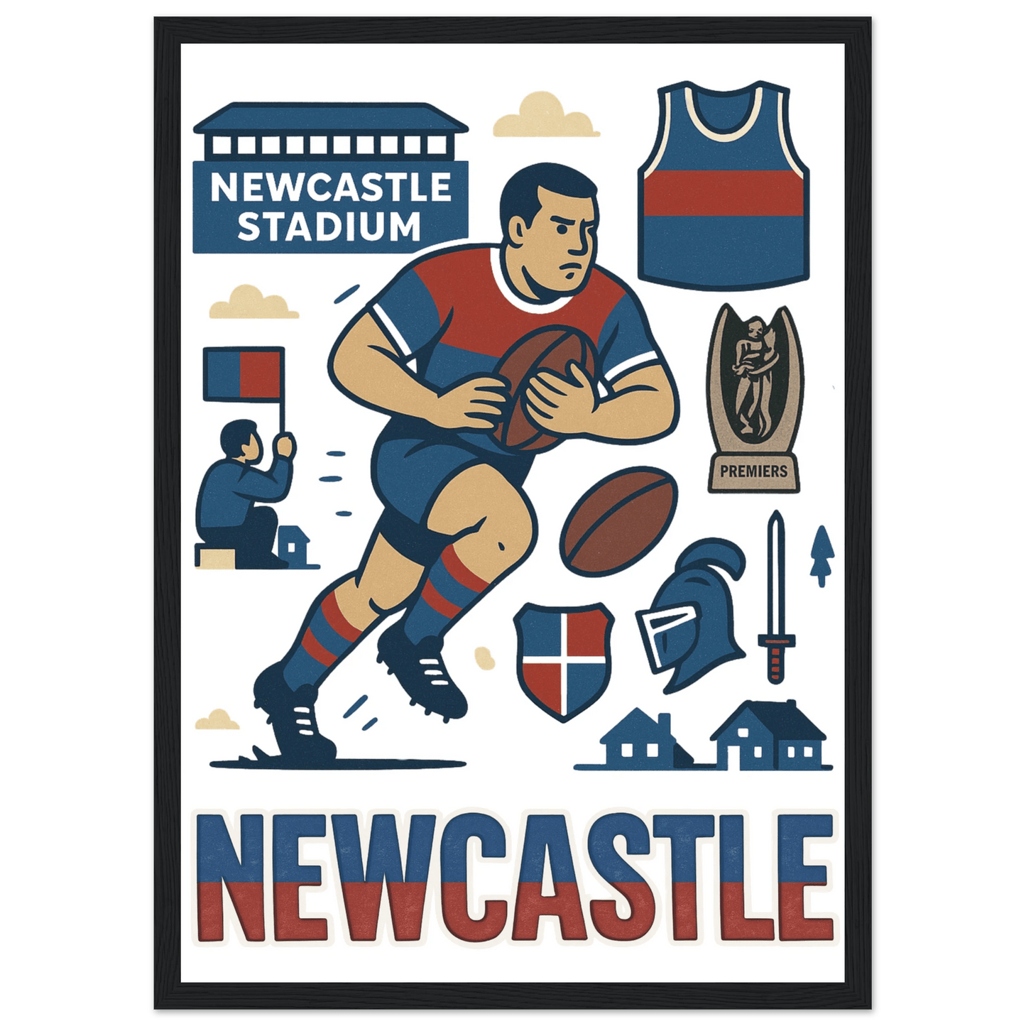 Newcastle - Framed Wall Art - VFtees
