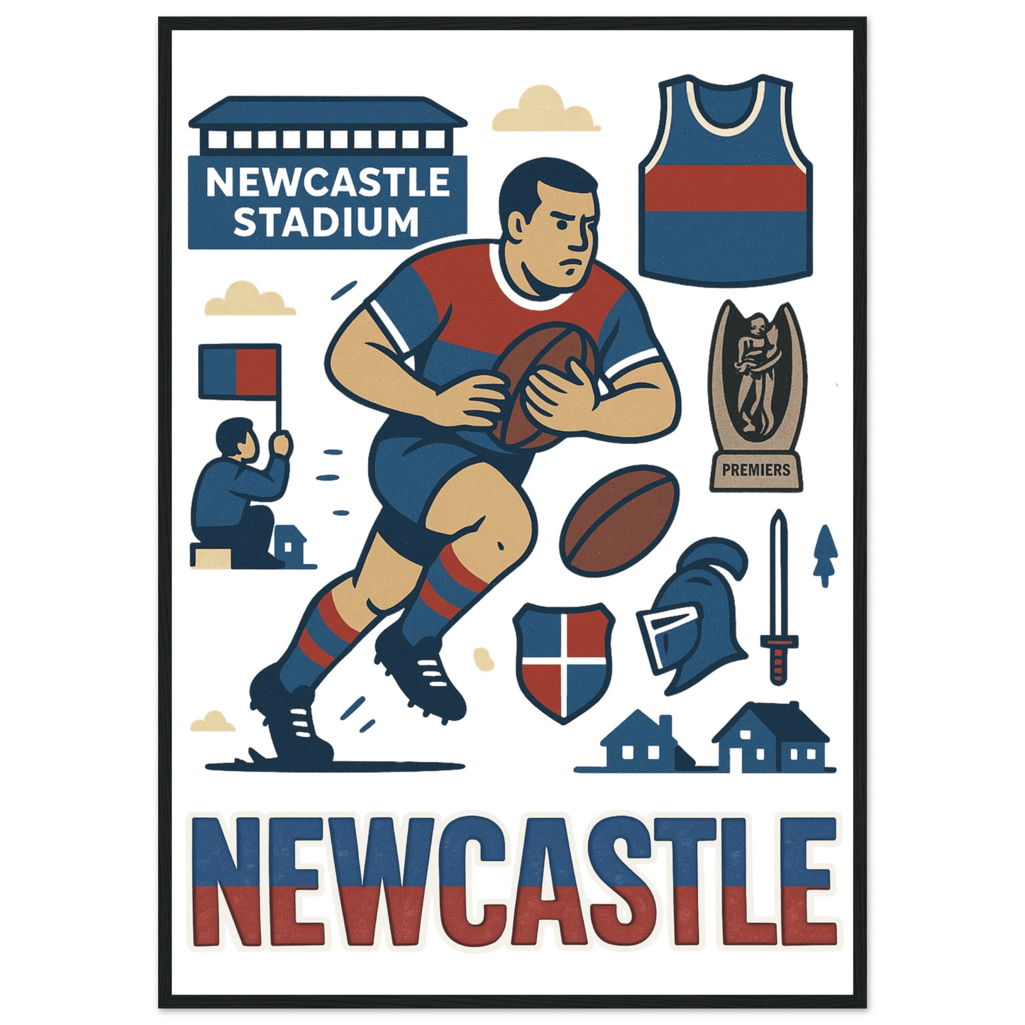 Newcastle - Framed Wall Art - VFtees