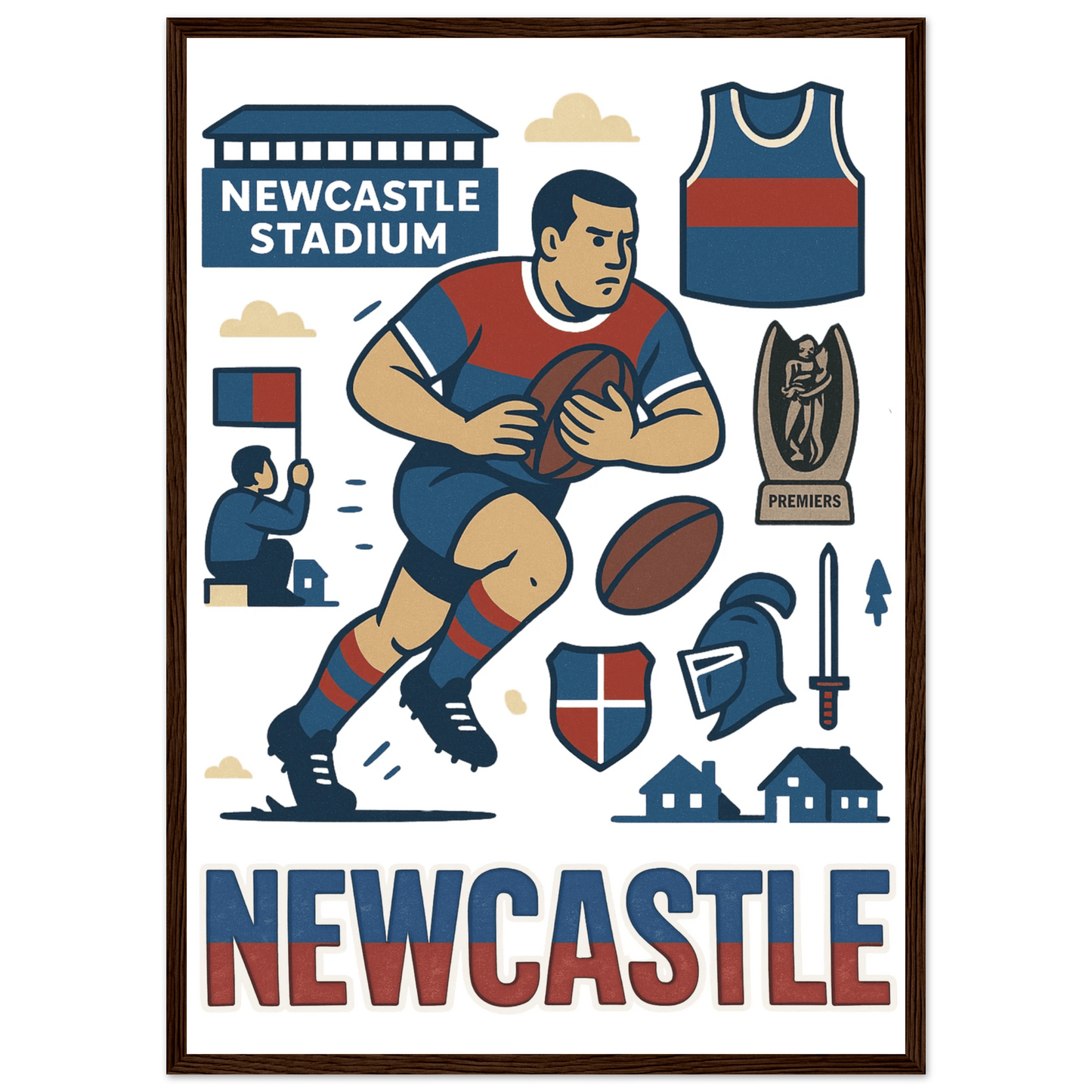 Newcastle - Framed Wall Art - VFtees