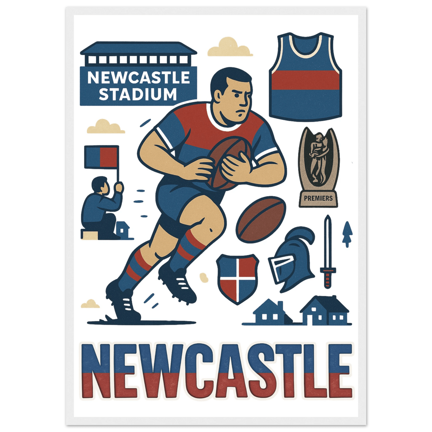 Newcastle - Framed Wall Art - VFtees