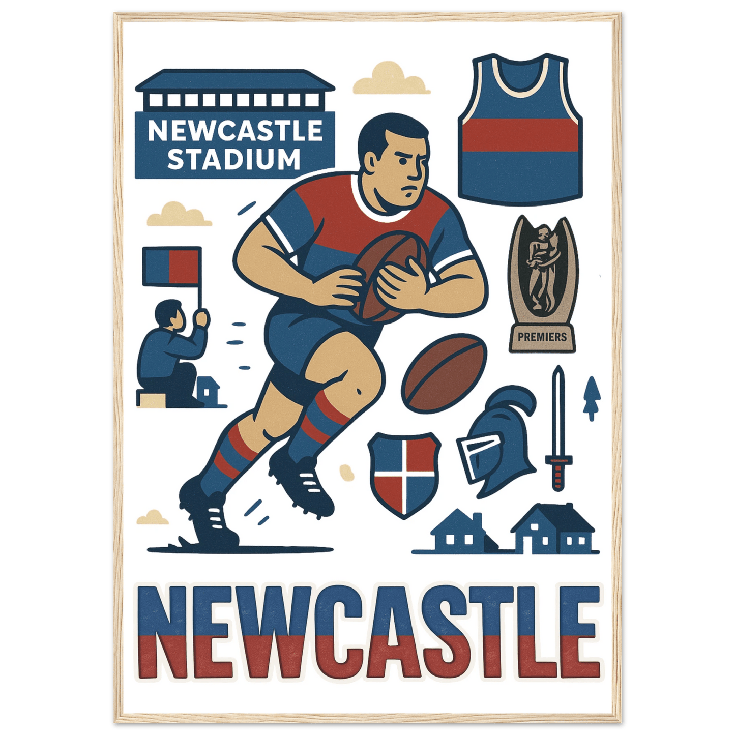Newcastle - Framed Wall Art - VFtees