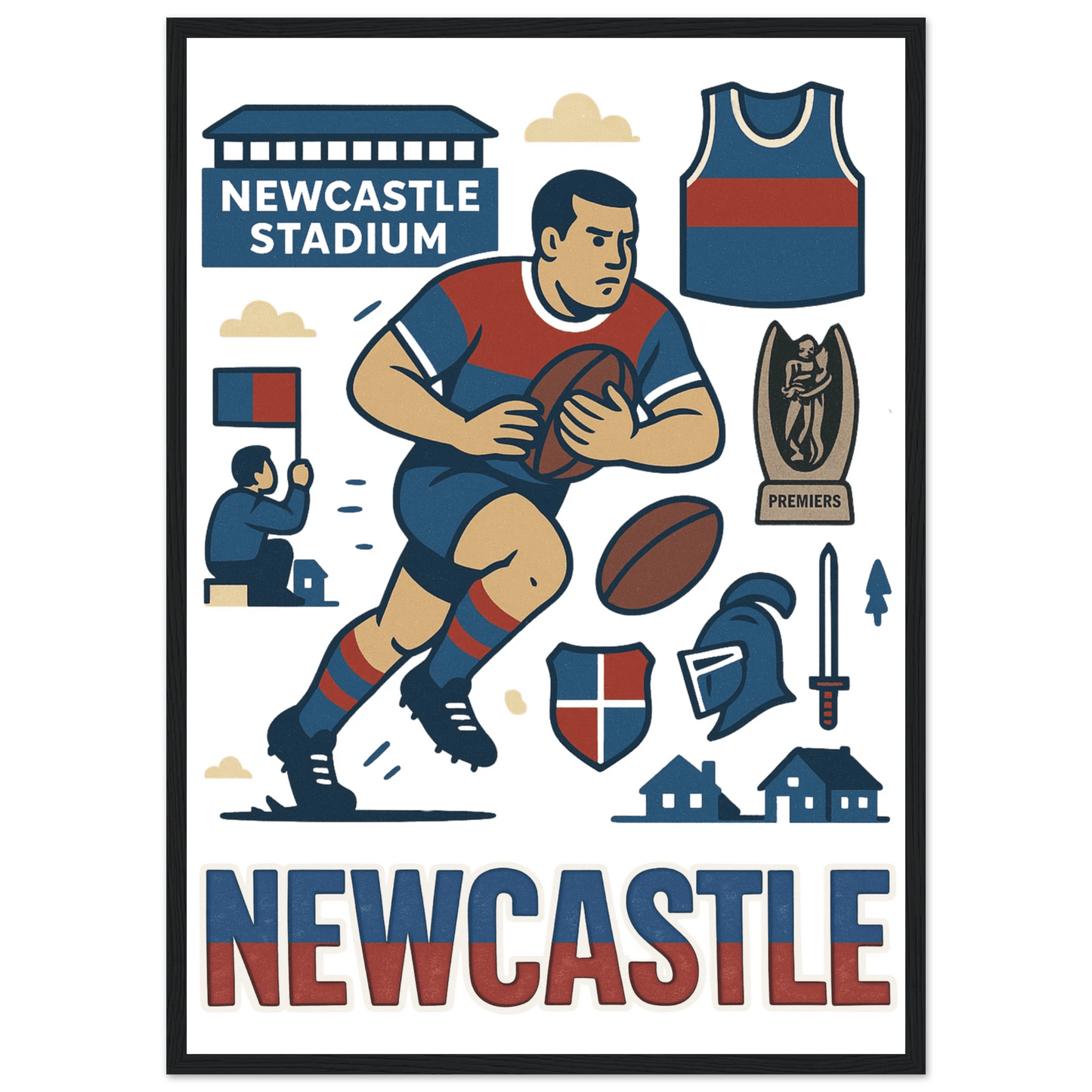 Newcastle - Framed Wall Art - VFtees