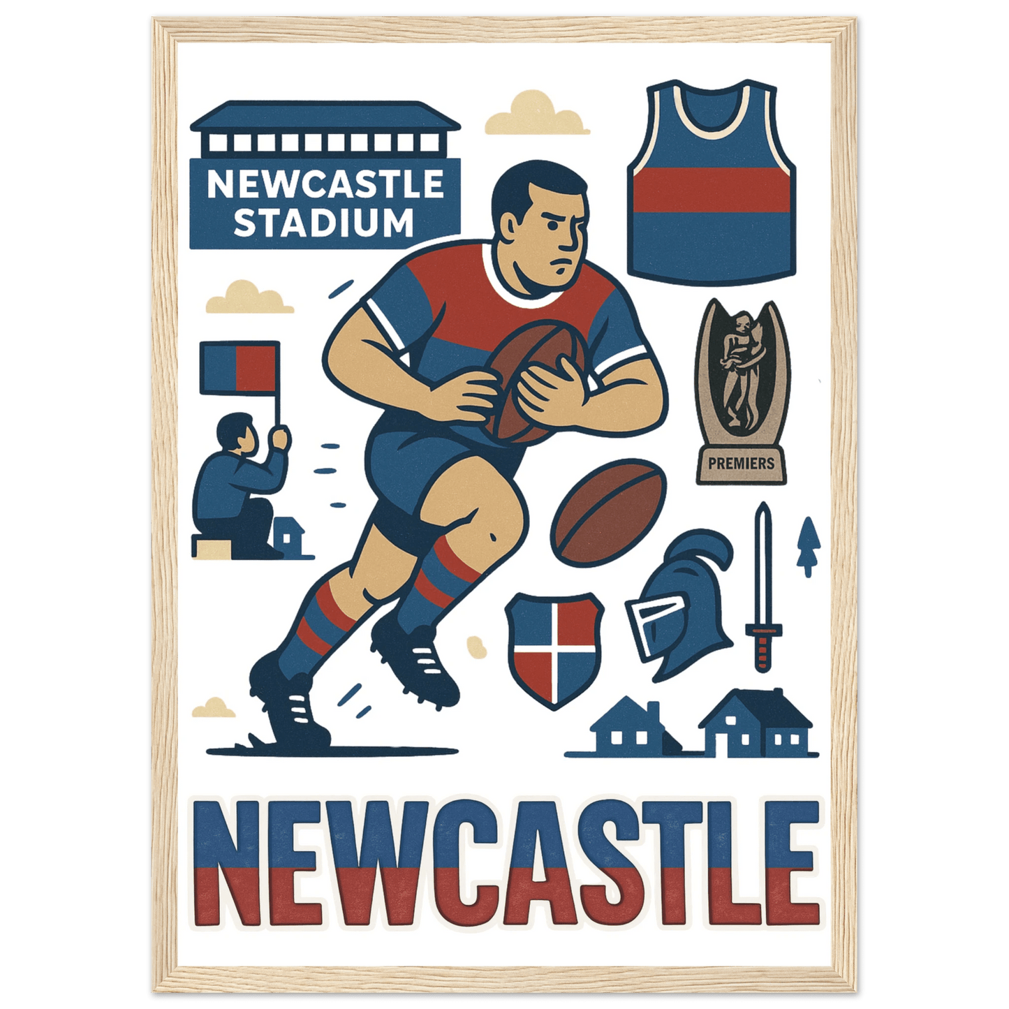 Newcastle - Framed Wall Art - VFtees