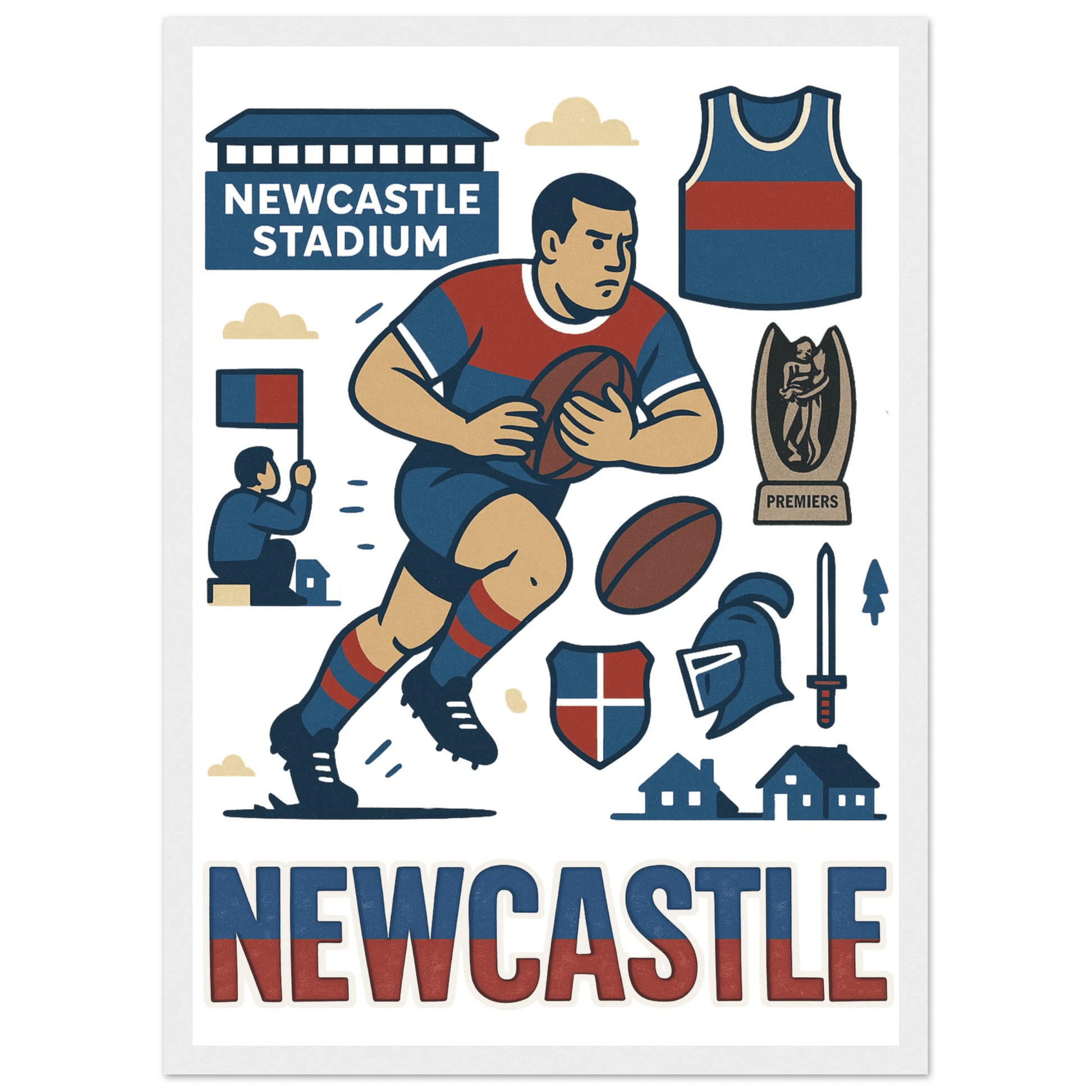 Newcastle - Framed Wall Art - VFtees