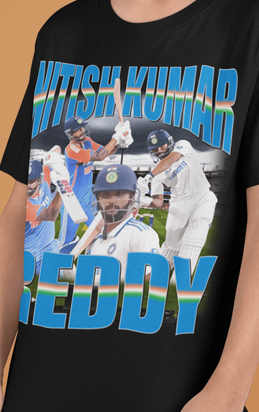 Nitish Kumar Reddy Indian Cricket Graphic Tee (Kids) - VFtees