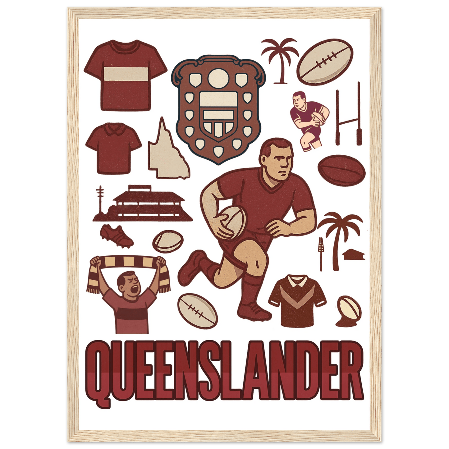 Origin Framed Wall Art - Queenslander - VFtees