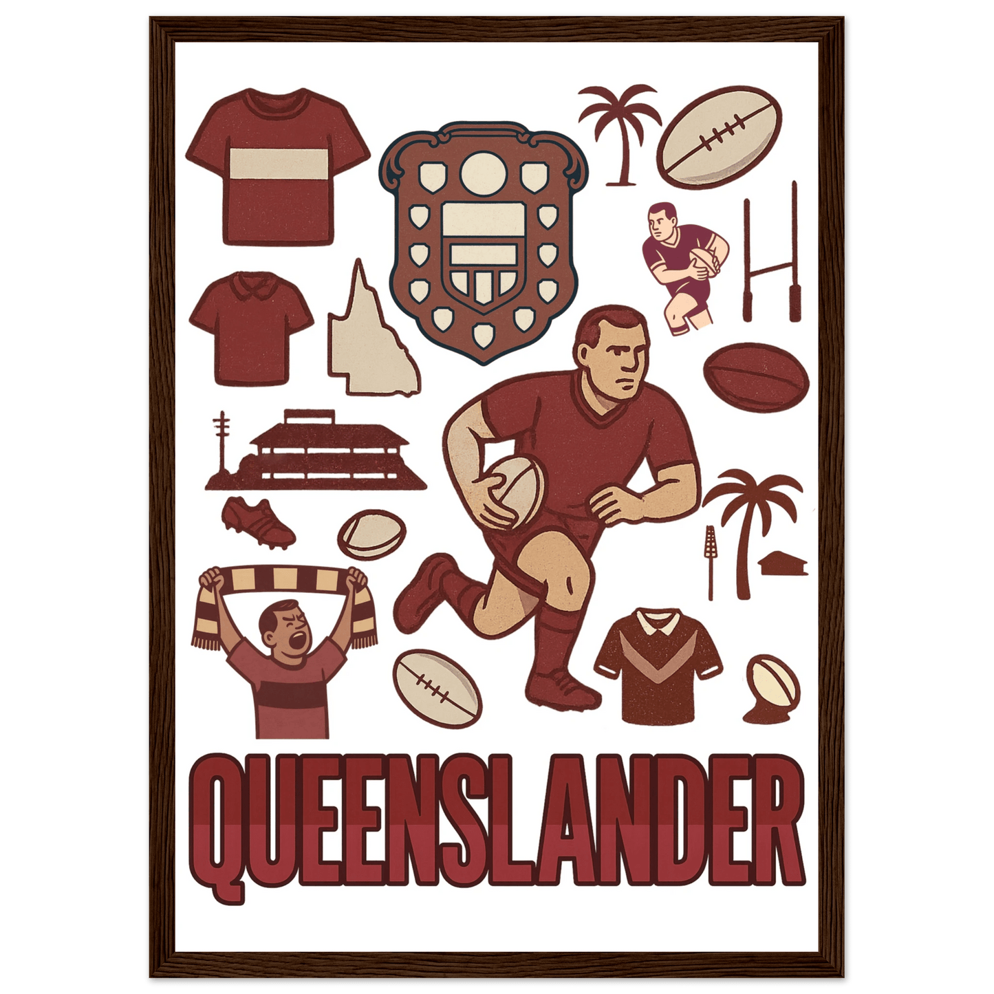 Origin Framed Wall Art - Queenslander - VFtees
