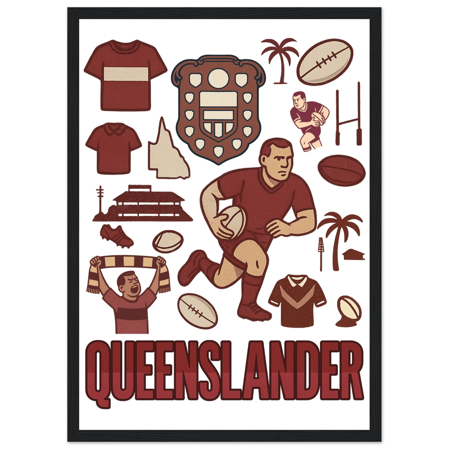 Origin Framed Wall Art - Queenslander - VFtees
