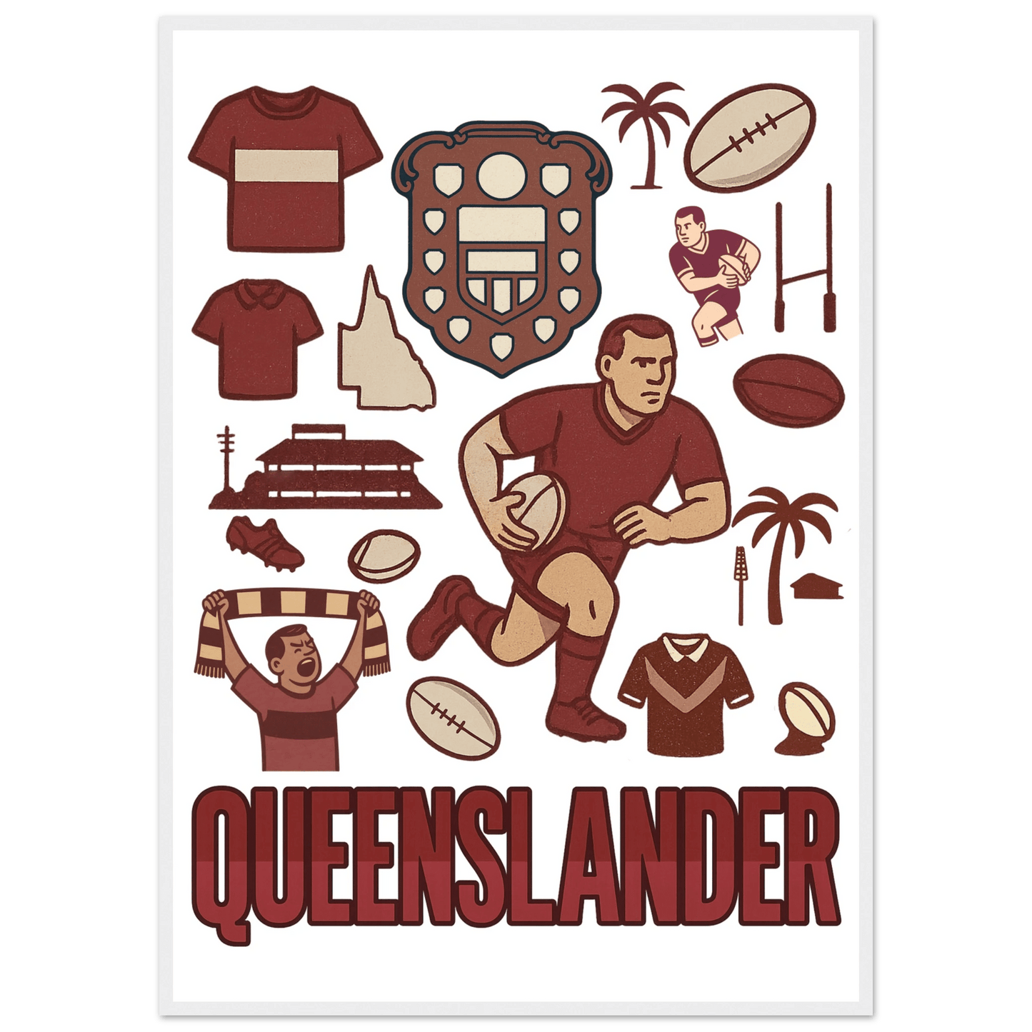 Origin Framed Wall Art - Queenslander - VFtees