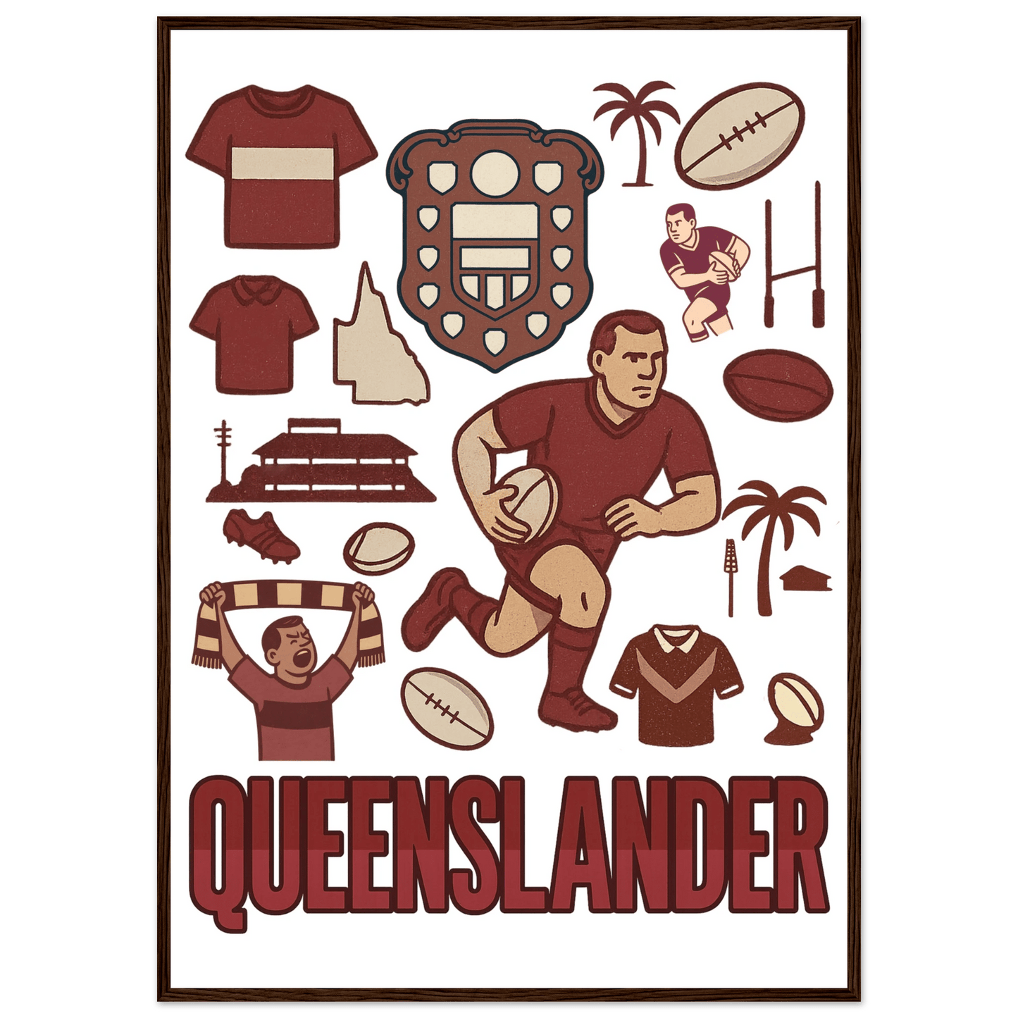 Origin Framed Wall Art - Queenslander - VFtees