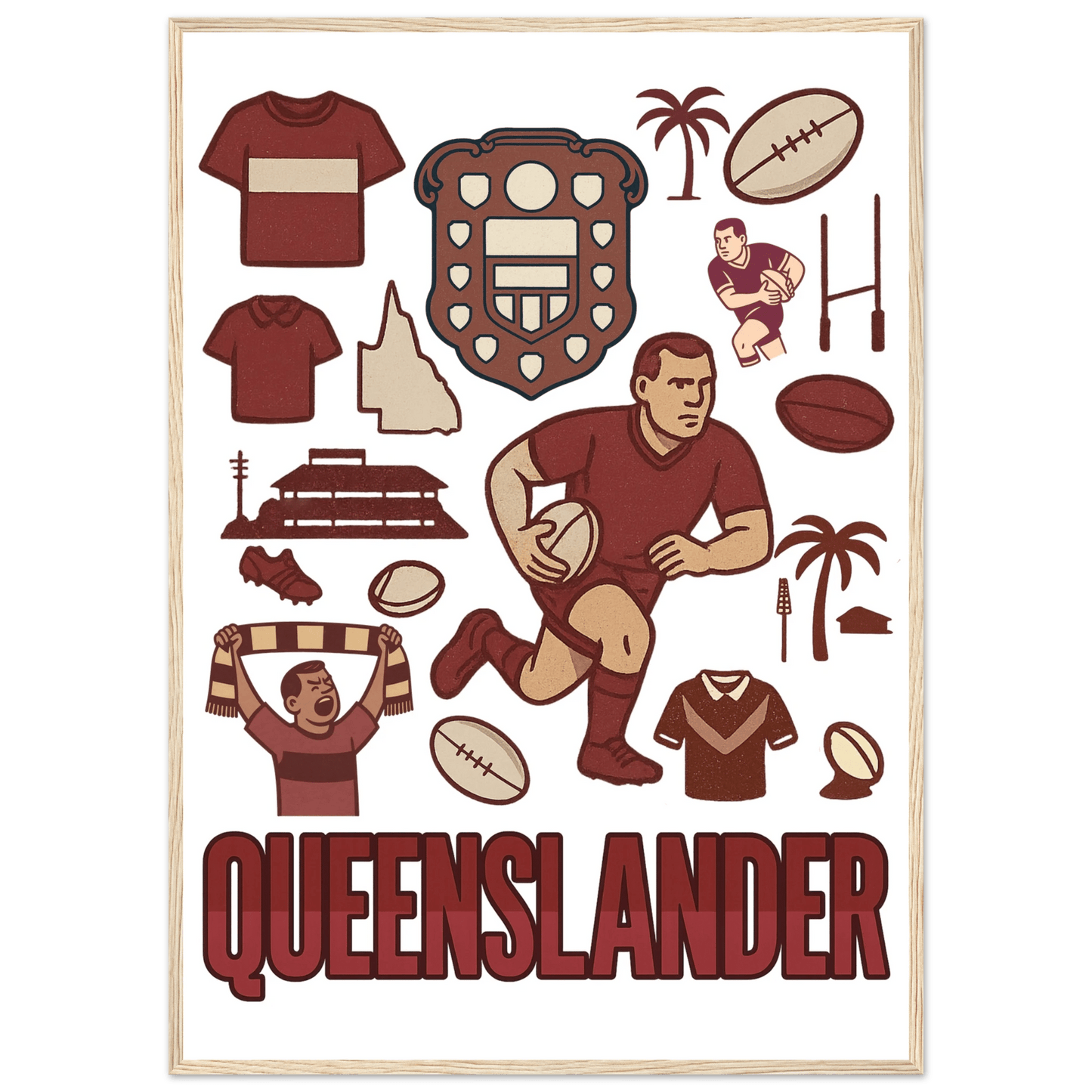 Origin Framed Wall Art - Queenslander - VFtees