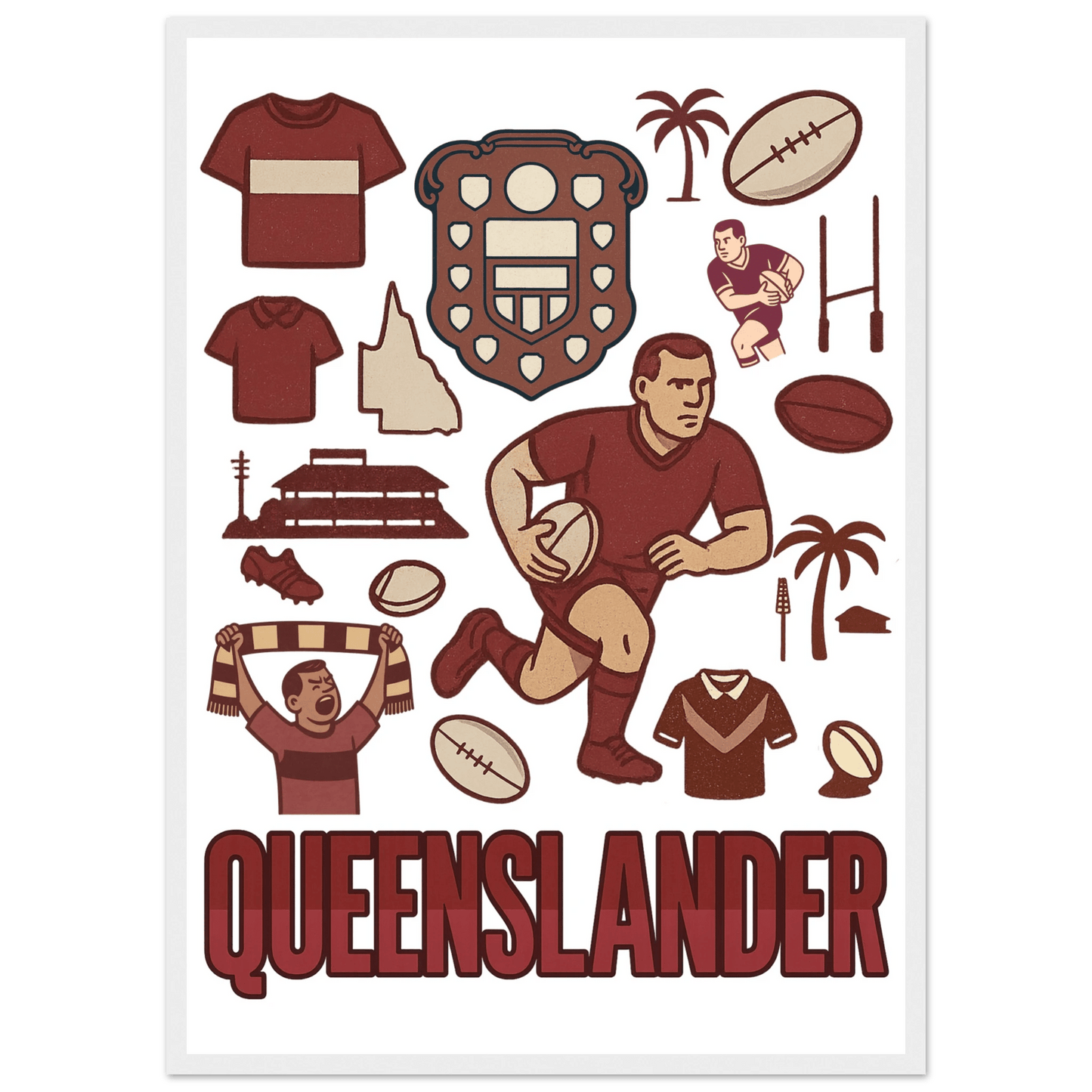 Origin Framed Wall Art - Queenslander - VFtees