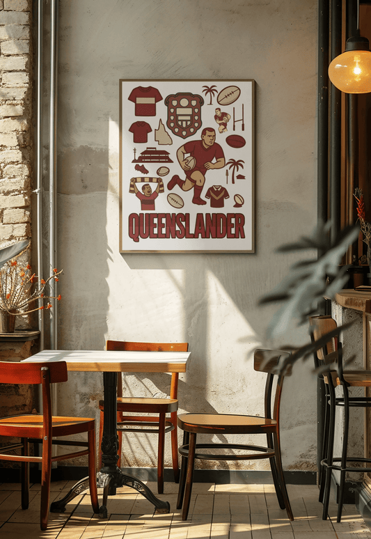 Origin Framed Wall Art - Queenslander - VFtees