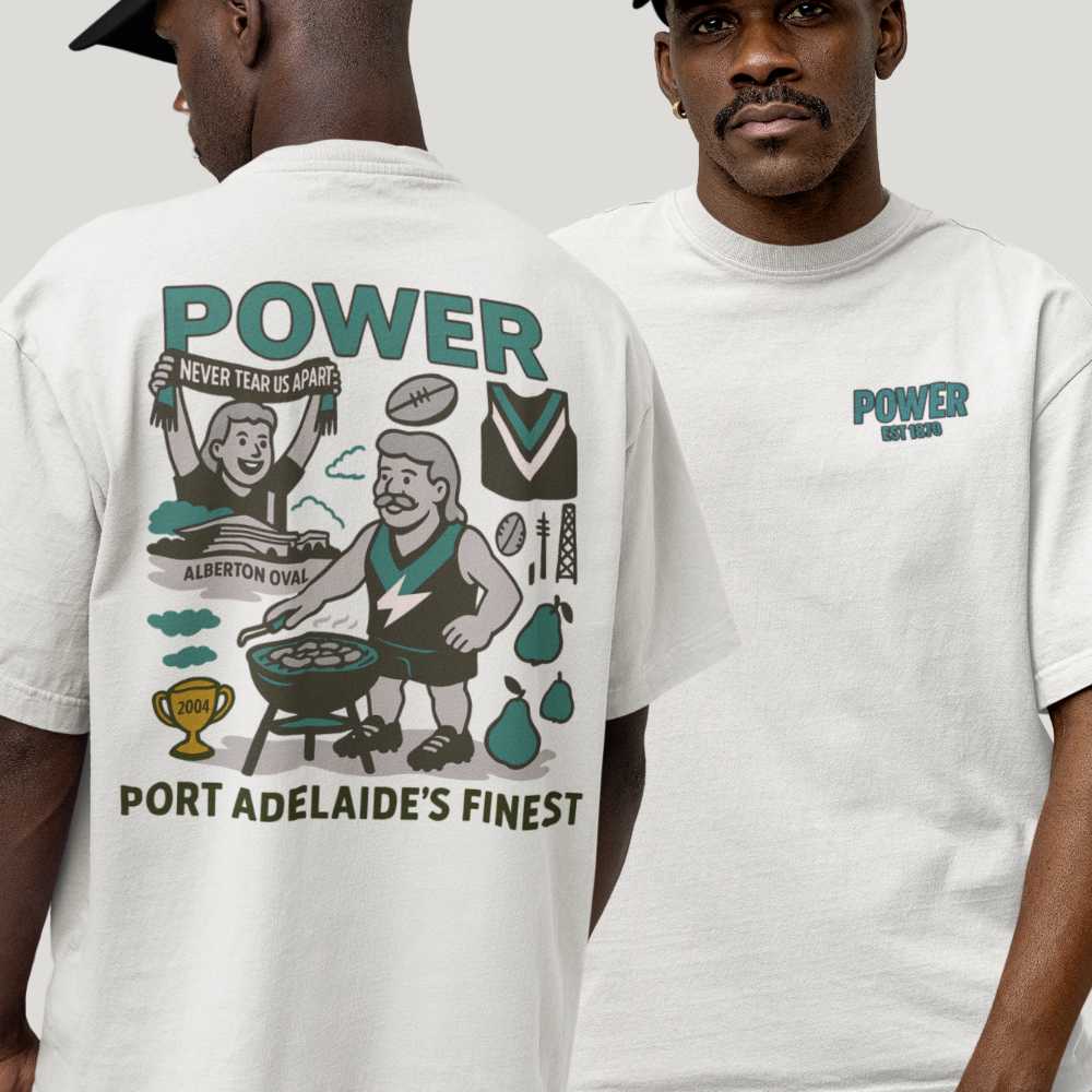 Port Adelaide BBQ Footy Tee - Power Club Series - VFtees