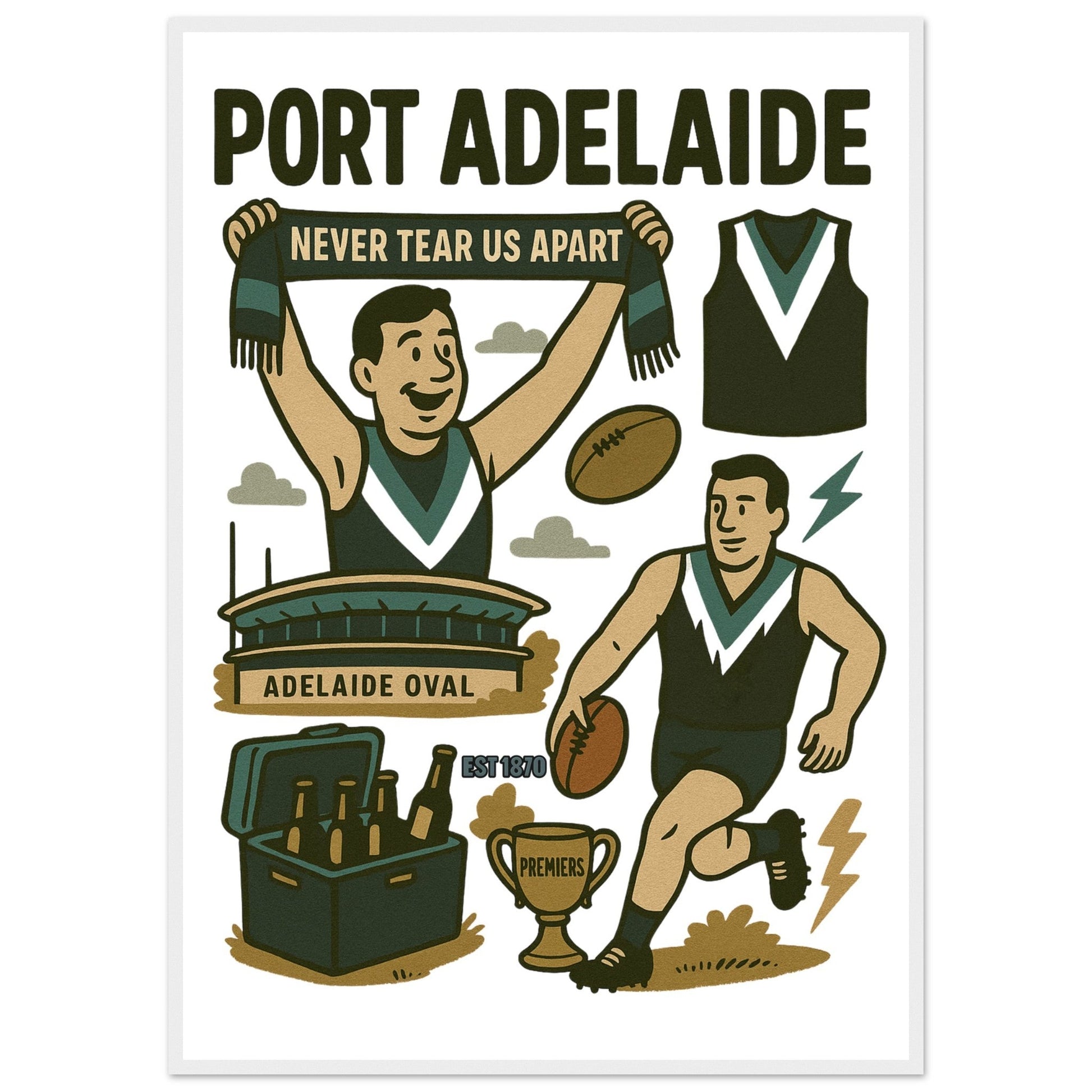 Port Adelaide Footy - Framed Wall Art - VFtees