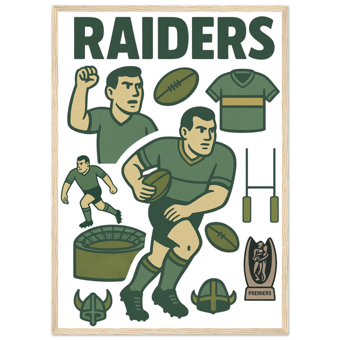 Raiders - Rugby League Framed Wall Art - VFtees