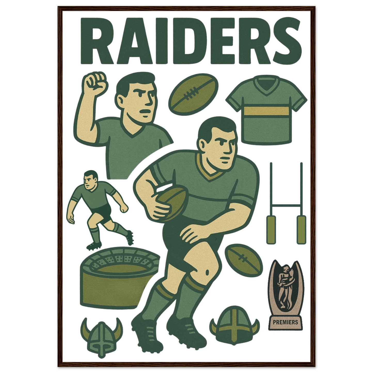 Raiders - Rugby League Framed Wall Art - VFtees