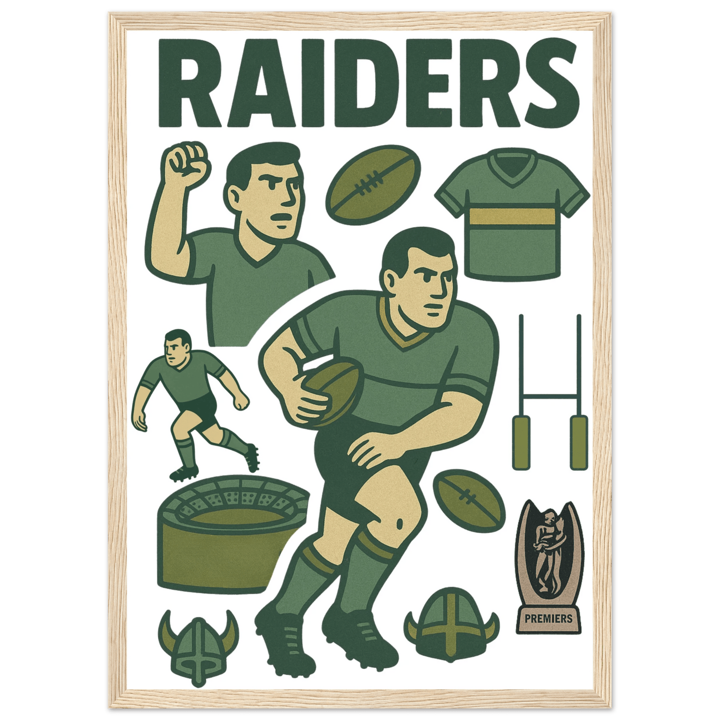 Raiders - Rugby League Framed Wall Art - VFtees