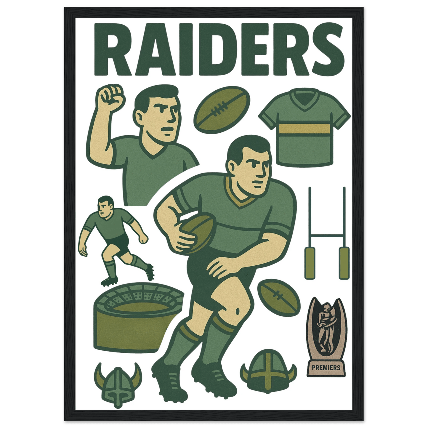 Raiders - Rugby League Framed Wall Art - VFtees