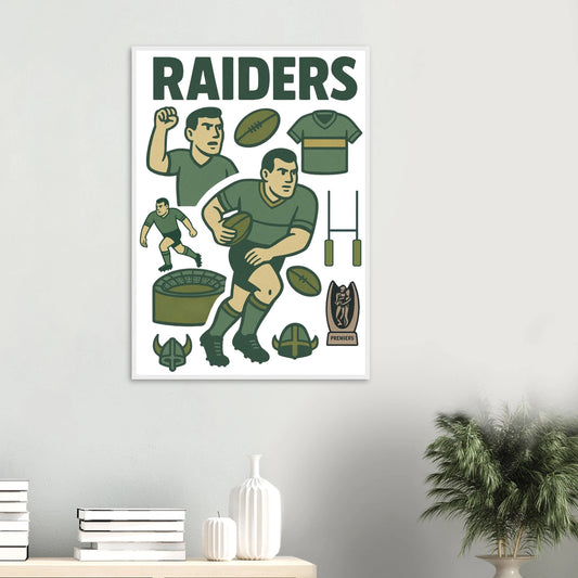 Raiders - Rugby League Framed Wall Art - VFtees