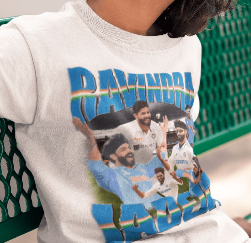 Ravindra Jadeja Indian Cricket Graphic Tee (Kids) - VFtees
