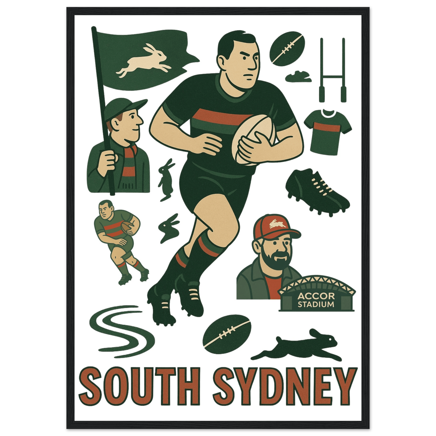 South Sydney League Framed Wall Art - VFtees