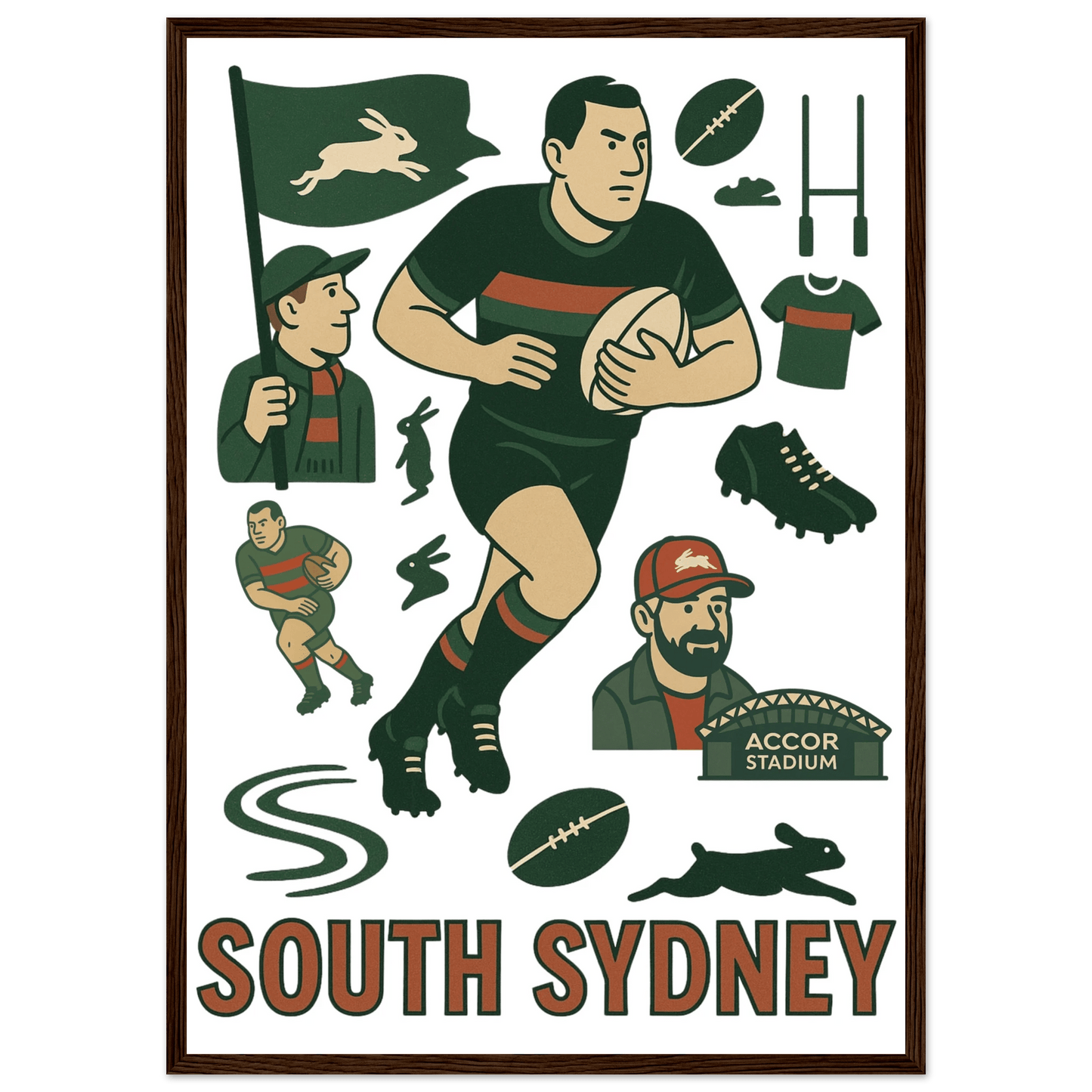 South Sydney League Framed Wall Art - VFtees
