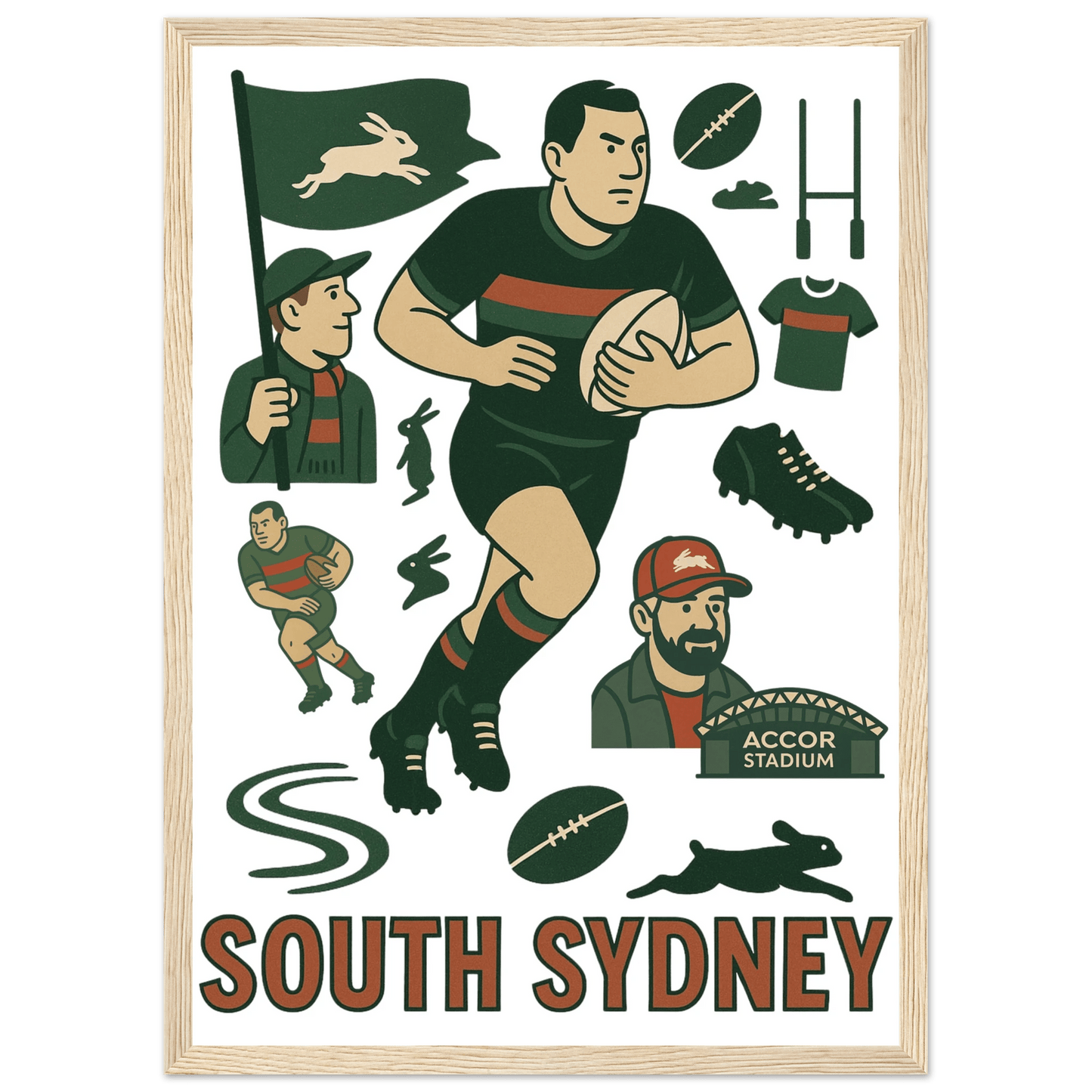 South Sydney League Framed Wall Art - VFtees