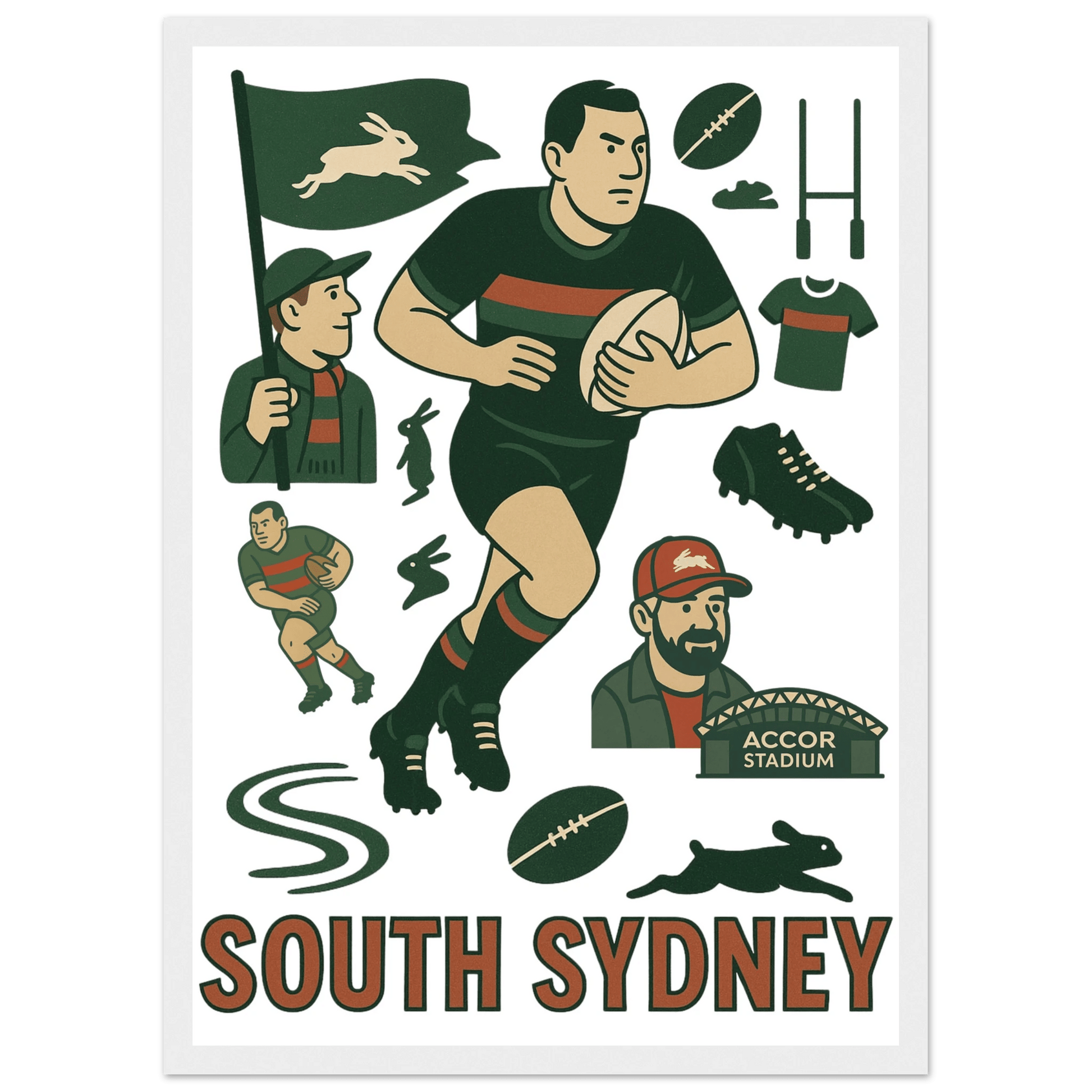 South Sydney League Framed Wall Art - VFtees
