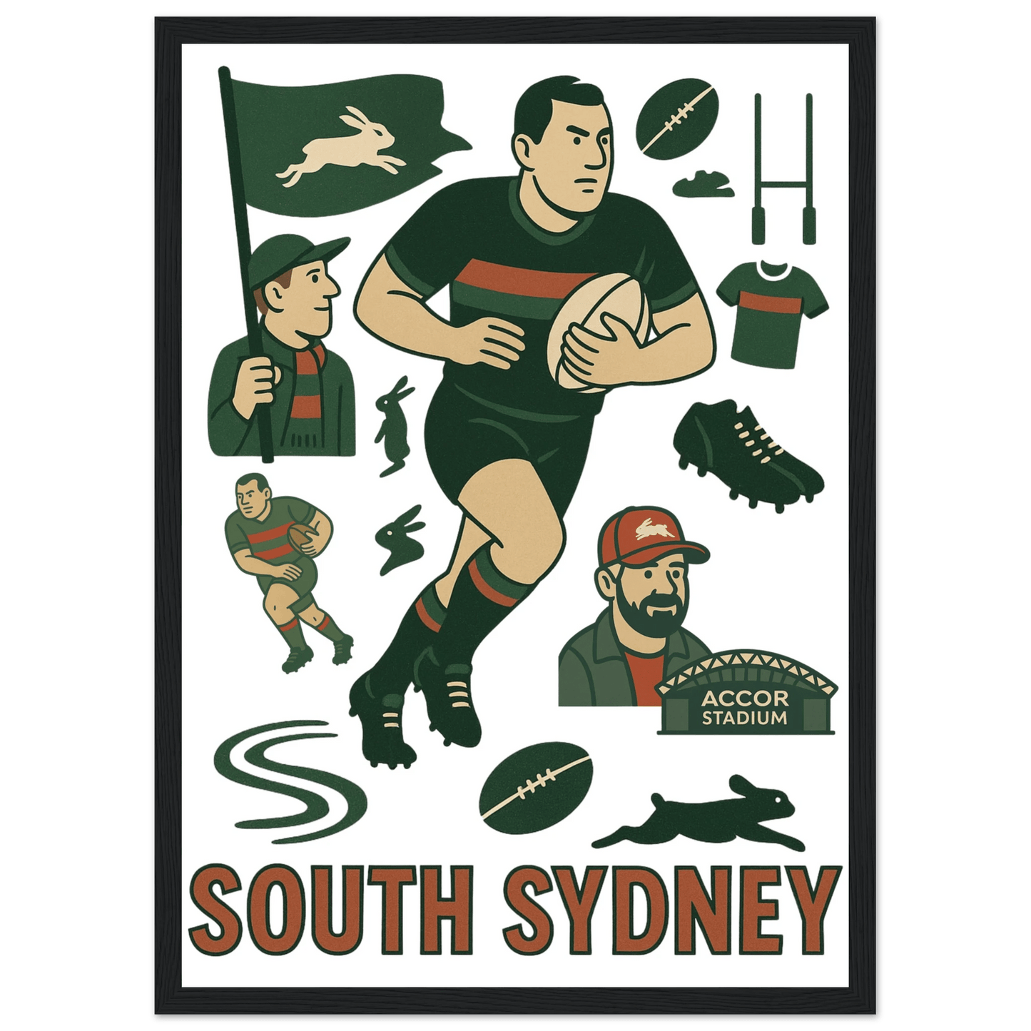 South Sydney League Framed Wall Art - VFtees