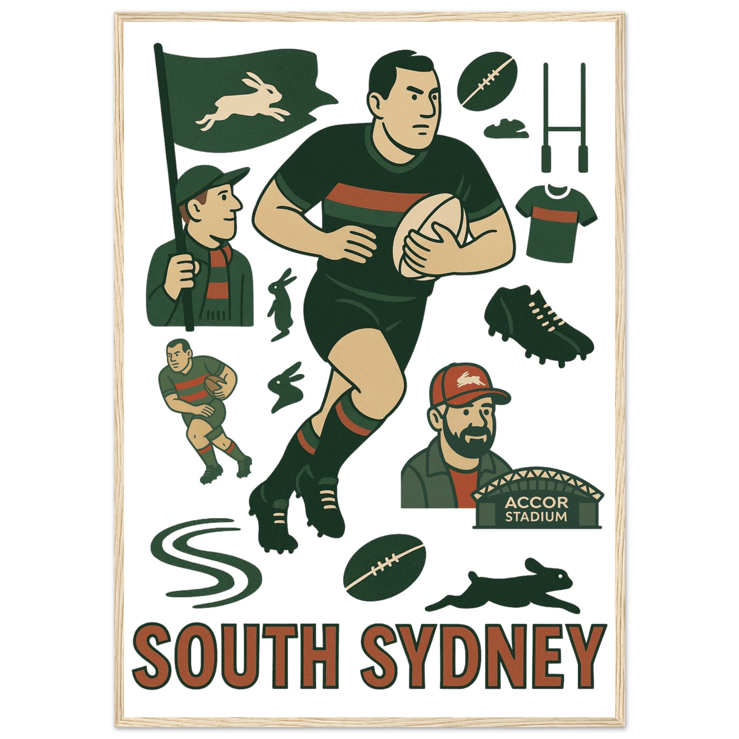 South Sydney League Framed Wall Art - VFtees