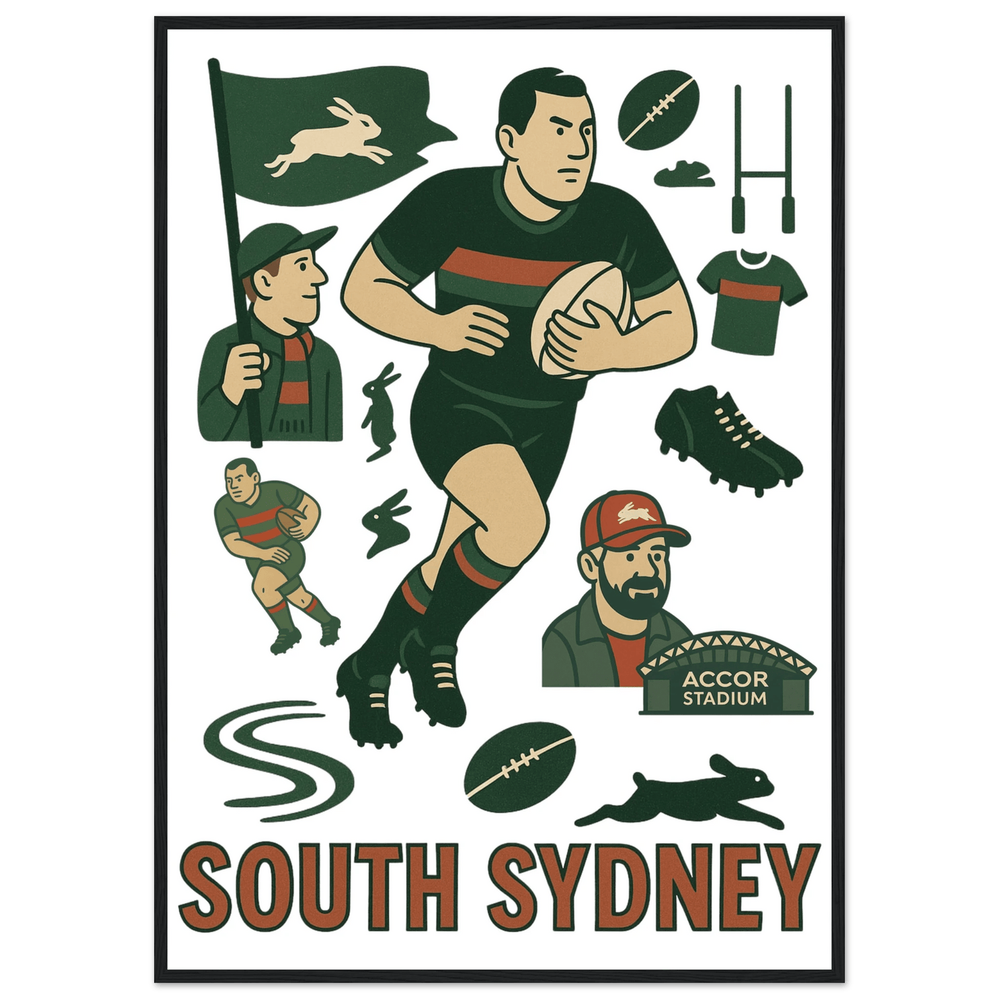 South Sydney League Framed Wall Art - VFtees
