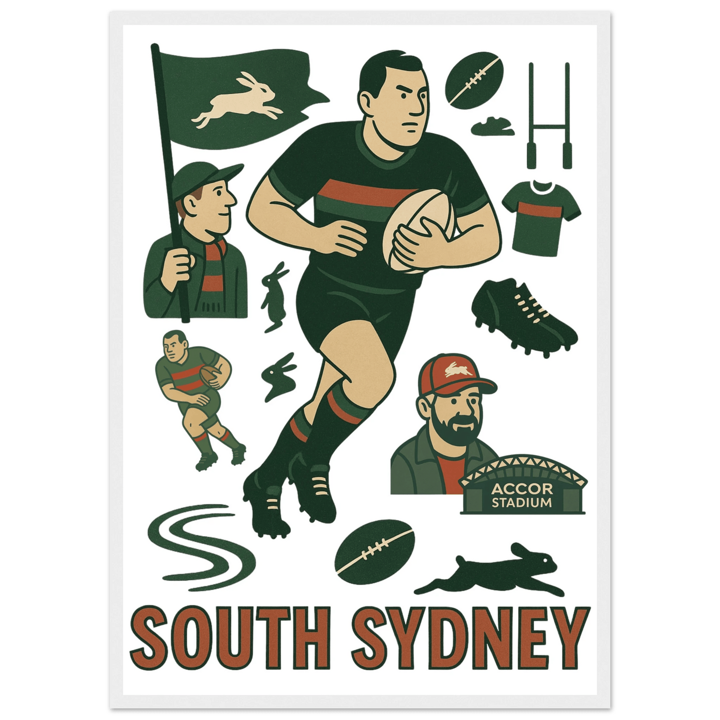 South Sydney League Framed Wall Art - VFtees