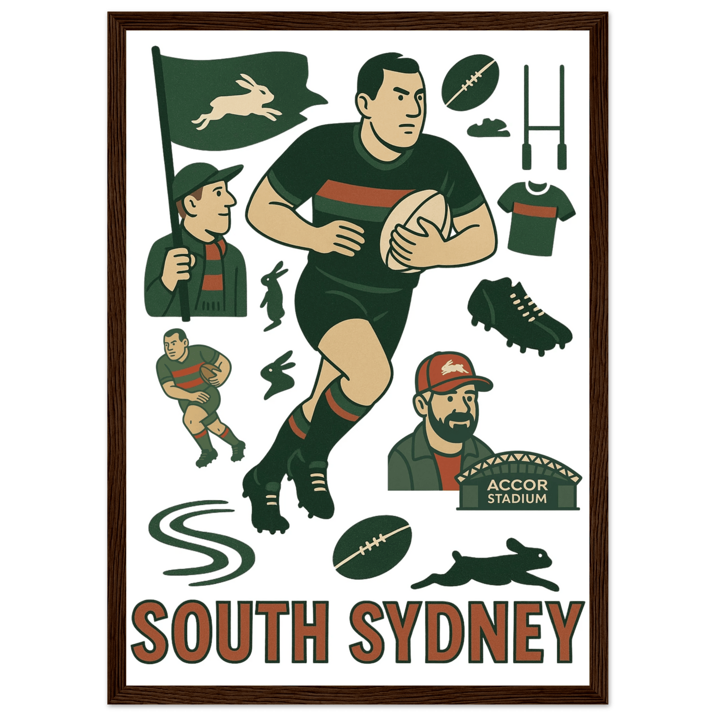 South Sydney League Framed Wall Art - VFtees