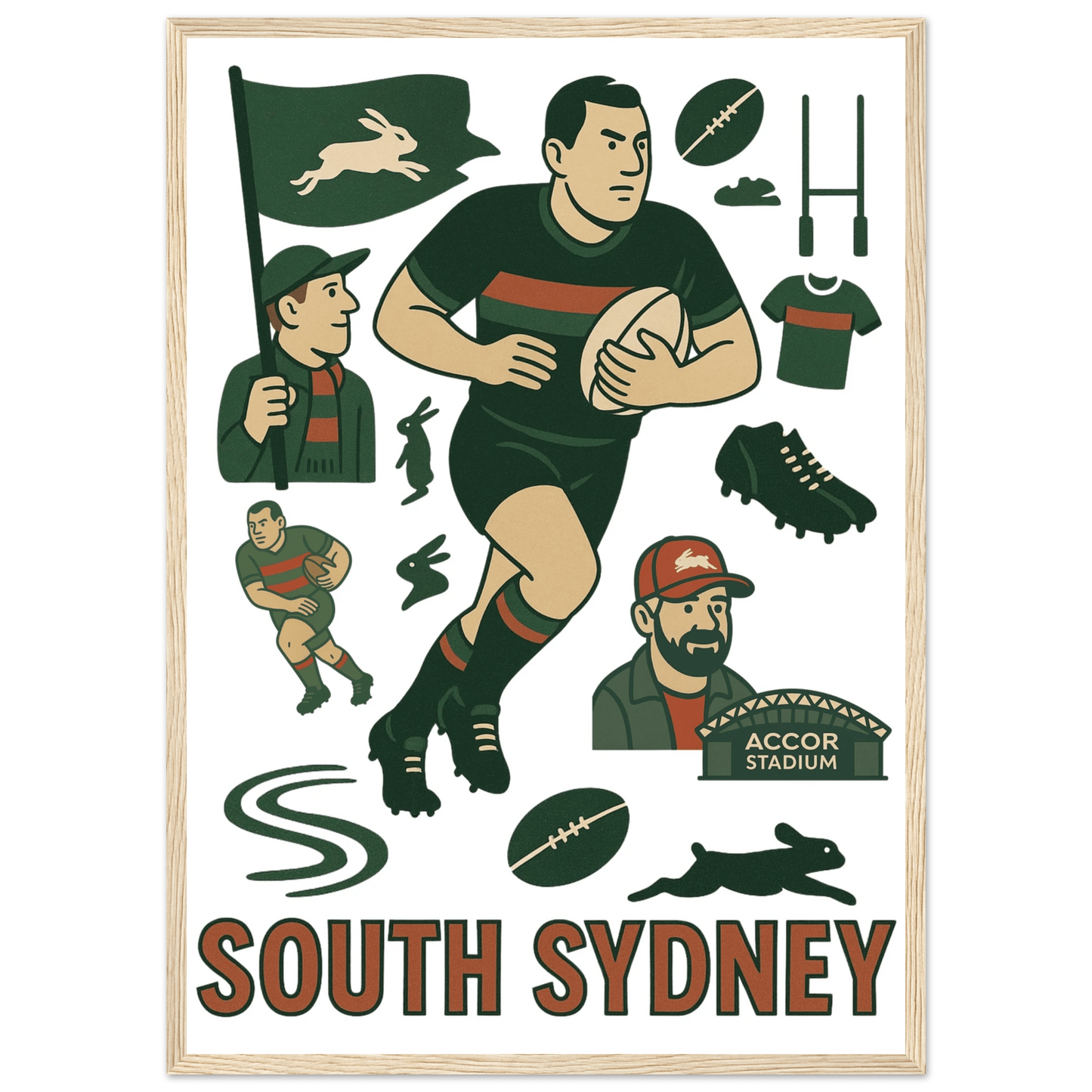 South Sydney League Framed Wall Art - VFtees
