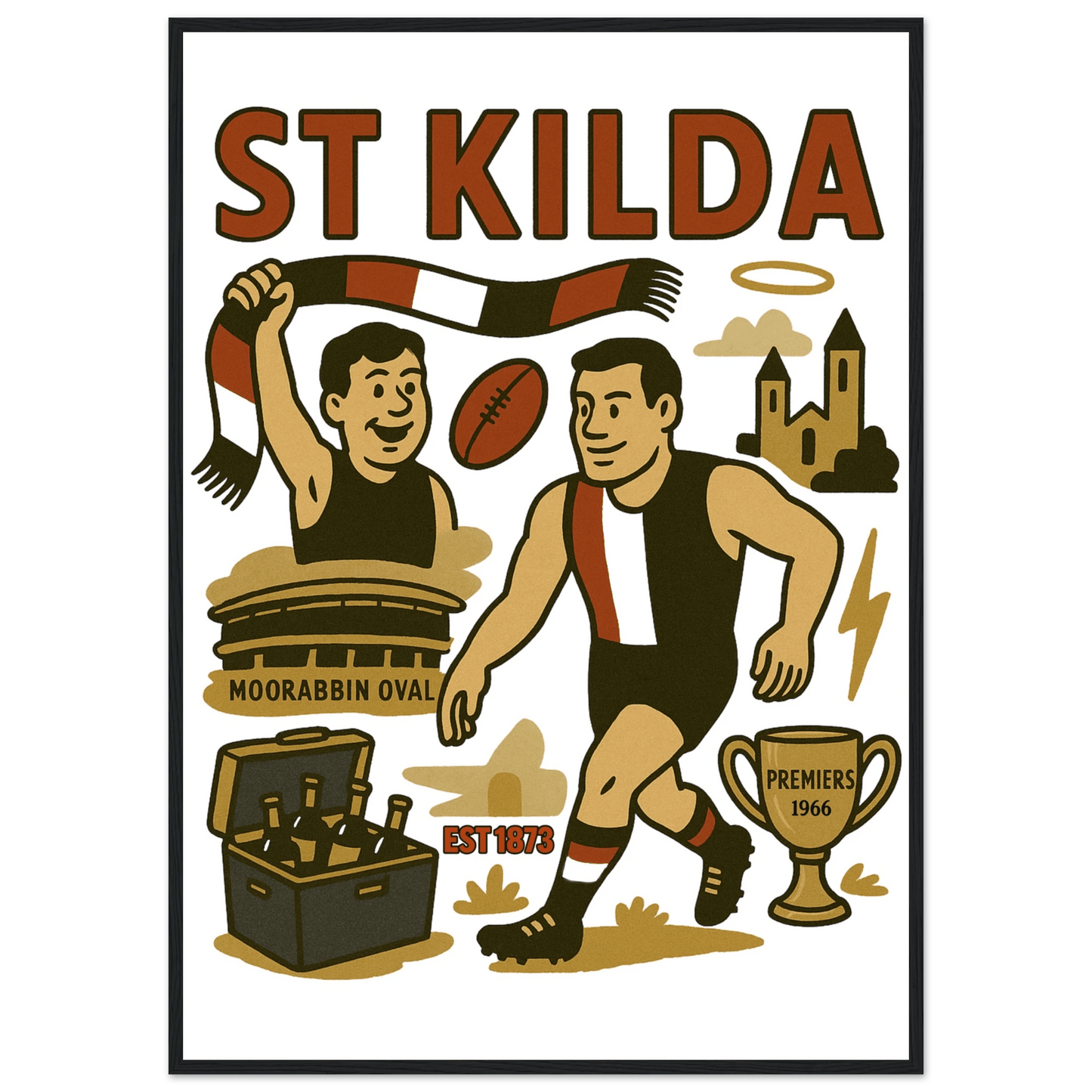 St Kilda - Framed Wall Art - VFtees
