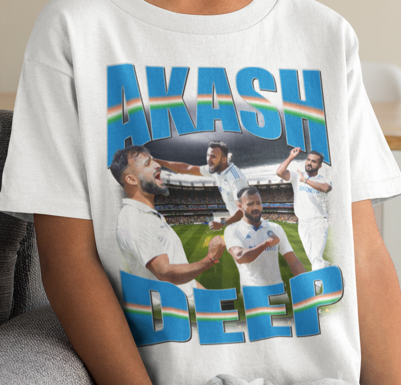 Akash Deep Indian Cricket Graphic Tee (Kids)