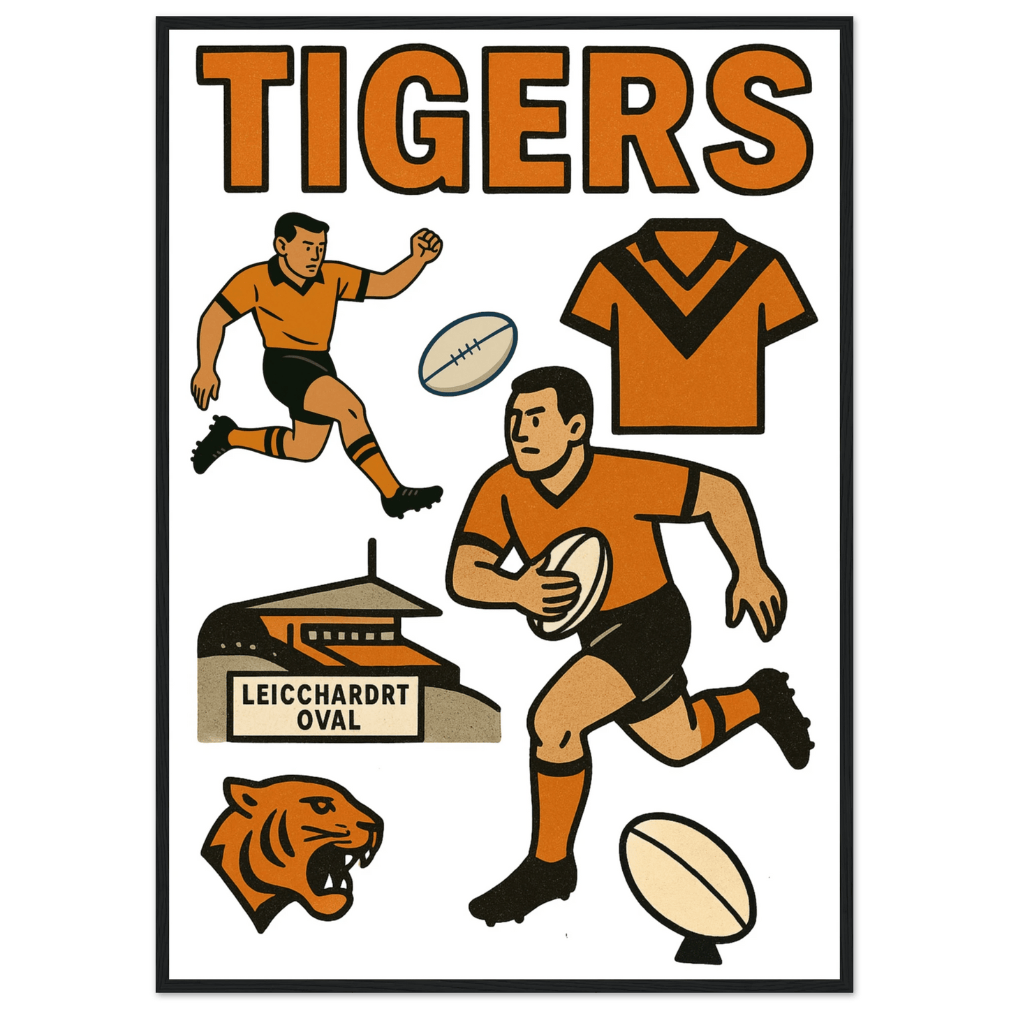 Tigers - Rugby League Framed Wall Art - VFtees
